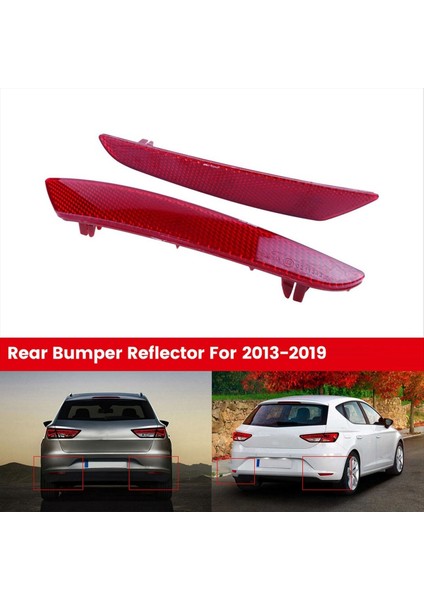 Seat için Leon Stylance 2013-2019 Arka Tampon Reflektörü Hafif Kırmızı Lens Kapağı L &amp; R (Yurt Dışından) indirimleri