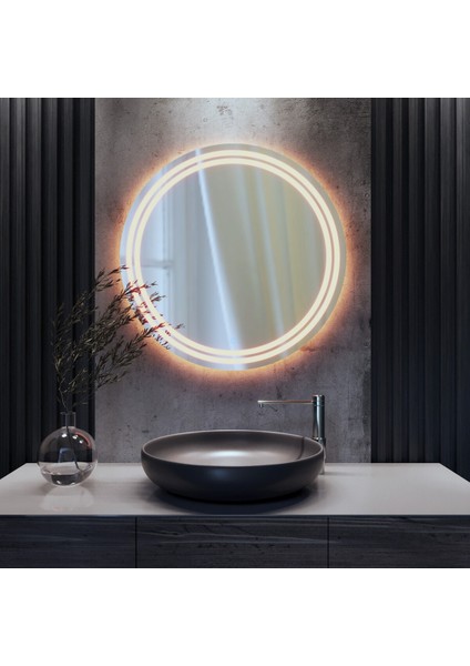 "double Edge" Kumlu "dokunmatik Sensörlü" Dekoratif Ledli Banyo Aynası fiyatları