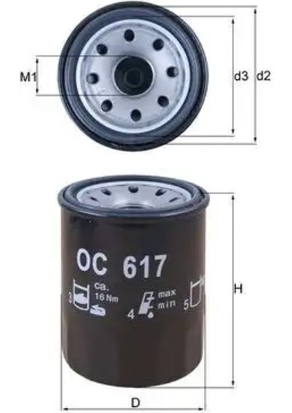 OC617 Yag Filtresi 04154PR3E00 15200PH1004 15220PH1014