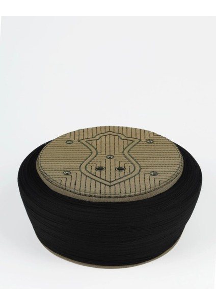 Namaz Sarığı-Siyah Kumaş-Yeşil Takke-Düz Sarım-Nâli Şerif-5 Metre