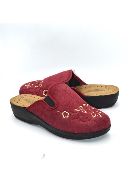 Kadın Bordo Çiçekli Kışlık Ev Terliği fırsatları