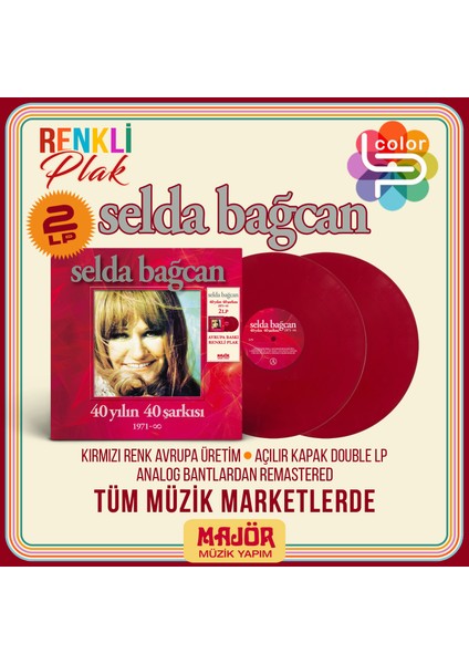 Selda Bağcan / 40 Yılın 40 Şarkısı (Renkli 2lp 26 Şarkı) (Plak) modelleri