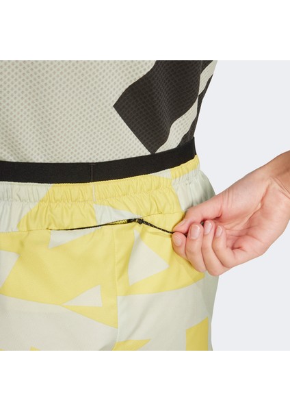 Terrex Multi Light Printed Kadın Sarı Koşu Şortu.-