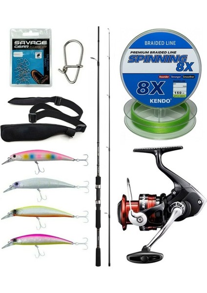 Spin Olta Seti Shimano Kamış Fx Xt Spinning Moderate Fast 2,10M 14-40G 2pc&shimano Sienna 4000 Fg Spin Makinesi