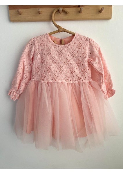 Kız Bebek Çocuk Dantel Güpürlü Doğum Günü Parti Düğün Özel Gün Tüllü Astarlı Prenses Abiye Elbise modelleri