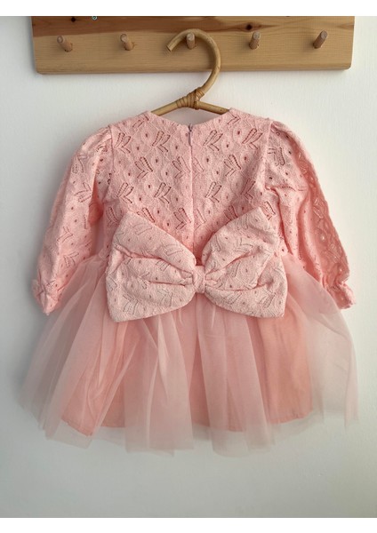 Kız Bebek Çocuk Dantel Güpürlü Doğum Günü Parti Düğün Özel Gün Tüllü Astarlı Prenses Abiye Elbise