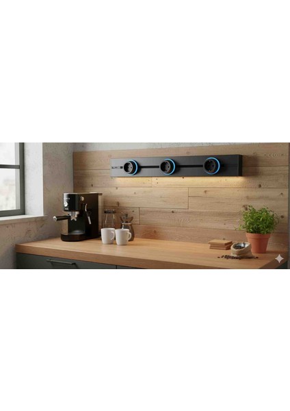 Kızaklı Priz 60 cm Ledli USB A ve Type C Çıkış