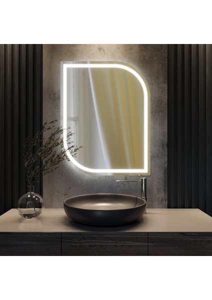 LED Işıklı Kumlamalı (Dokunmatik Sensörlü) Banyo Konsol Aynası Dekoratif Ayna fiyatları