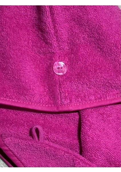 Saç Havlusu Saç Bonesi 2 Li Set %100 Pamuk Banyo ,havuz ve Deniz Sonrası Kurulama Ekru / Fuşya indirimleri