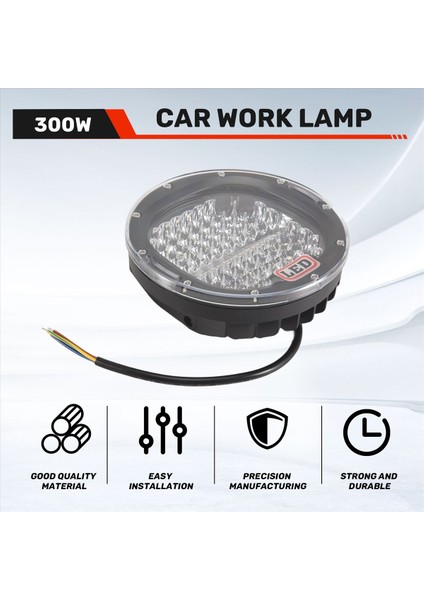 7 inç 300W Offroad LED iş ışık çubuğu beyaz+kehribar, kamyon için yuvarlak spot ışığı araba iş lambası 4wd 4x4 ATV UTV SUV (Yurt Dışından) fırsatları