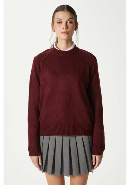 Mushy Bordo Basic Triko Kazak fiyatları