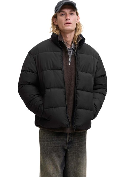 Jjmaze Puffer Collar Siyah Erkek Mont