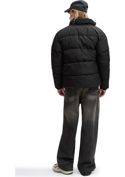 Jjmaze Puffer Collar Siyah Erkek Mont modelleri