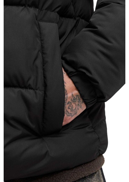 Jjmaze Puffer Collar Siyah Erkek Mont