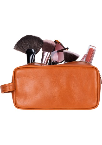Lumora Hakiki Taba Deri Makyaj Çantası