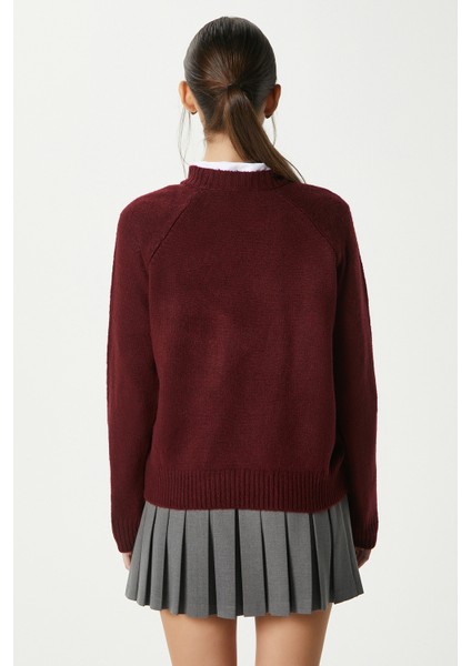 Mushy Bordo Basic Triko Kazak fırsatları