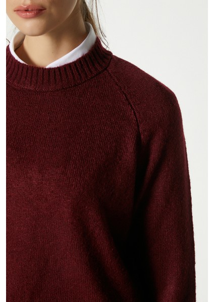 Mushy Bordo Basic Triko Kazak indirimleri