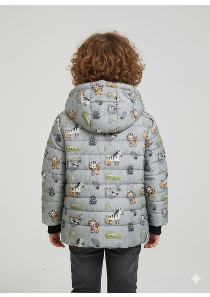 Yeni Desenli Içi Kürklü ve Kapüşonlu Su ve Rüzgar Geçirmez Erkek Çocuk Montu fiyatları