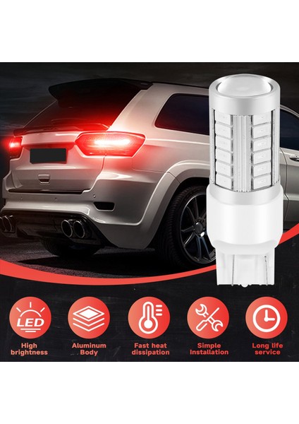 7443, t20 LED ampuller kırmızı 900 lümenler süper parlak dönüş sinyalleri ışık frenini durdurma park ışığı geri ters ışık kuyruğu ampul dc 12v 3.6w (2 paket) (Yurt Dışından) indirimleri