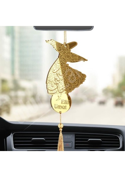 Kişiye Özel Mevlana Pleksi Araba Dikiz Aynası Süsü
