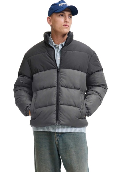 Jjmaze Puffer Collar Grı Erkek Mont