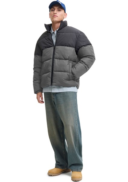 Jjmaze Puffer Collar Grı Erkek Mont modelleri