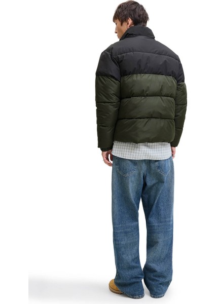 Jjmaze Puffer Collar Haki Erkek Mont modelleri