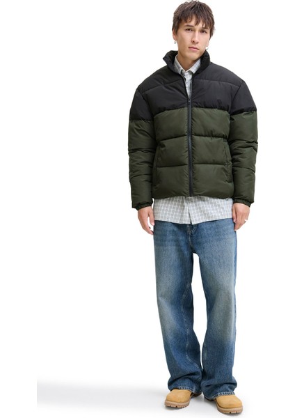 Jjmaze Puffer Collar Haki Erkek Mont fırsatları