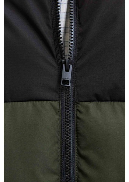 Jjmaze Puffer Collar Haki Erkek Mont indirimleri