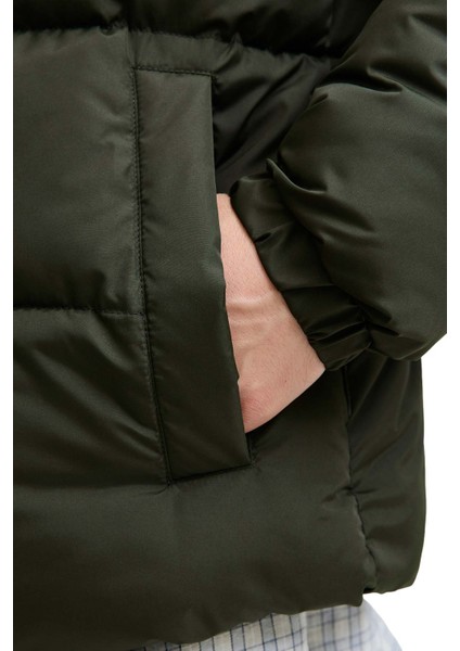 Jjmaze Puffer Collar Haki Erkek Mont