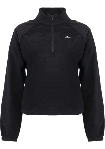 Myla Crop 1/4 Zıp Siyah Kadın Ceket