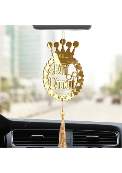 Kişiye Özel Kalpli Besmele Pleksi Araba Dikiz Aynası Süsü