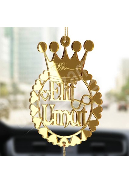 Kişiye Özel Kalpli Besmele Pleksi Araba Dikiz Aynası Süsü fiyatları