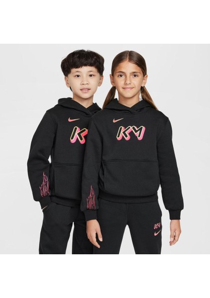 Kylian Mbappé Club Fleece Hoodie Çocuk Siyah Sweatshirt