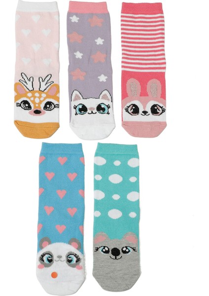 Lovely 5 Lı Skt-G 5pr Çok Renkli Kız Çocuk Soket Çorap