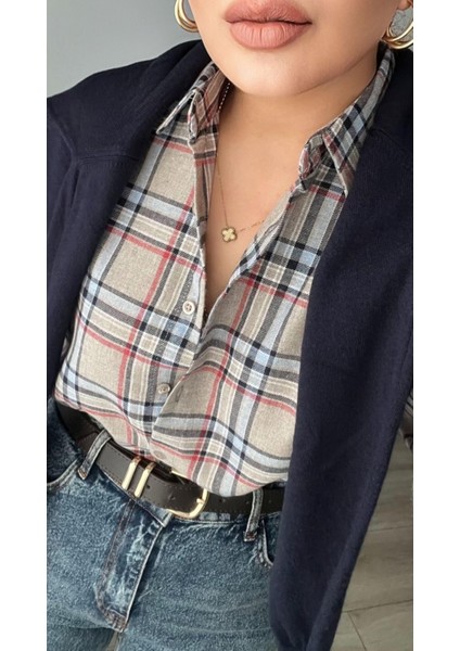 Bej-Lacivert Ekoseli Oduncu Gömlek fiyatları