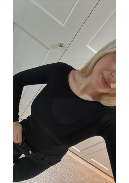 Siyah Kayık Yaka Transparan Bluz fiyatları