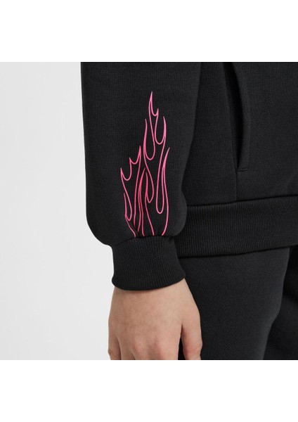 Kylian Mbappé Club Fleece Hoodie Çocuk Siyah Sweatshirt