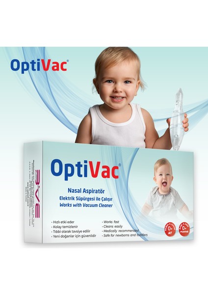 Optivac Bebek Burun Aspiratörü Elektrik Süpürgesi ile Çalışır