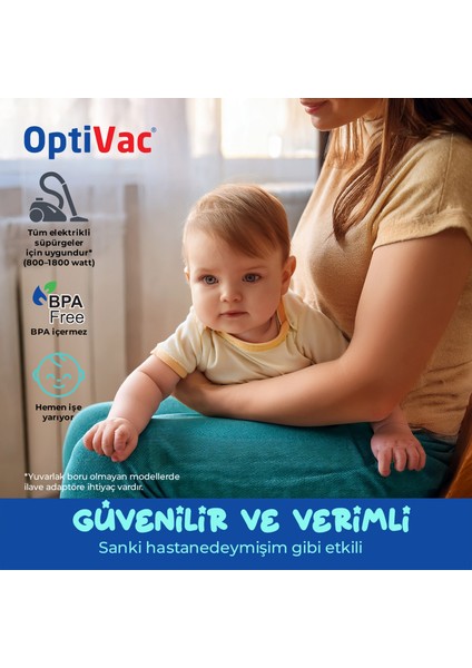 Optivac Bebek Burun Aspiratörü Elektrik Süpürgesi ile Çalışır