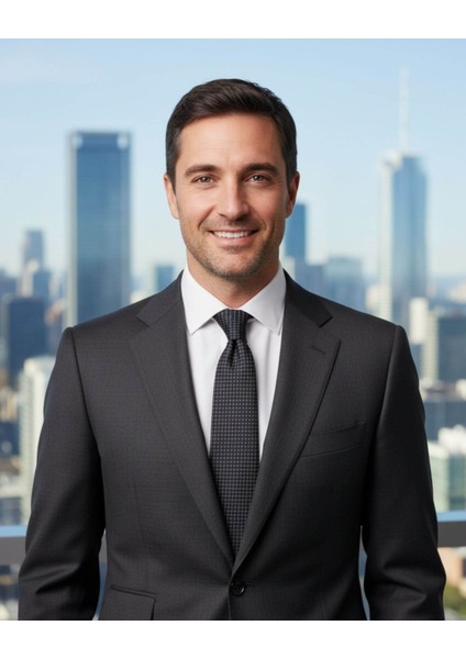 Gri Kare Desenli 8 cm Genişliğinde Siyah Kravat