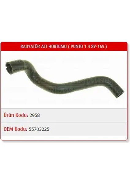 M2958 Radyator Hortumu Alt 55703225