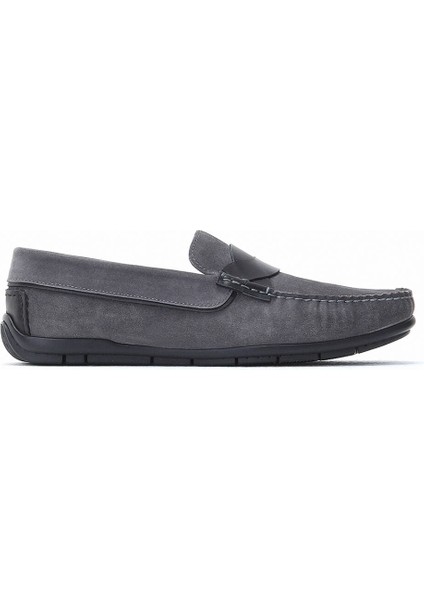 Gri Süet Casual Loafer