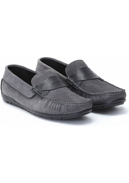 Gri Süet Casual Loafer