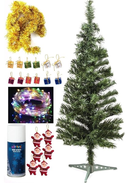 Yılbaşı Çam Ağacı Seti 5 Metre Peri LED Işıklı ve Yılbaşı Süsleri Paketi, Kar Spreyi Yılbaşı Çam Ağaç Seti Süsü modelleri