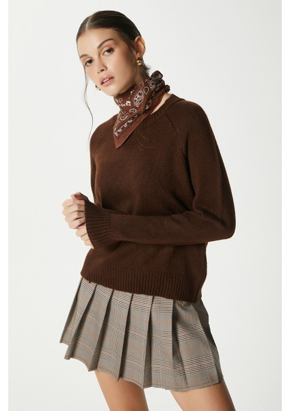 Mushy Acı Kahve Basic Triko Kazak