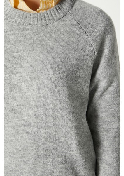 Mushy Gri Basic Triko Kazak modelleri