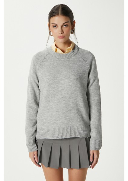 Mushy Gri Basic Triko Kazak indirimleri