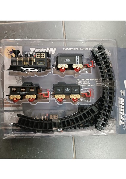 Oyuncak Tren Seti Raylı Vagonlu Pilli Tren 19 Parça 285 cm Tren Raylı Klasik Yük Treni
