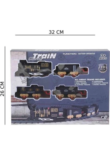 Oyuncak Tren Seti Raylı Vagonlu Pilli Tren 19 Parça 285 cm Tren Raylı Klasik Yük Treni indirimleri